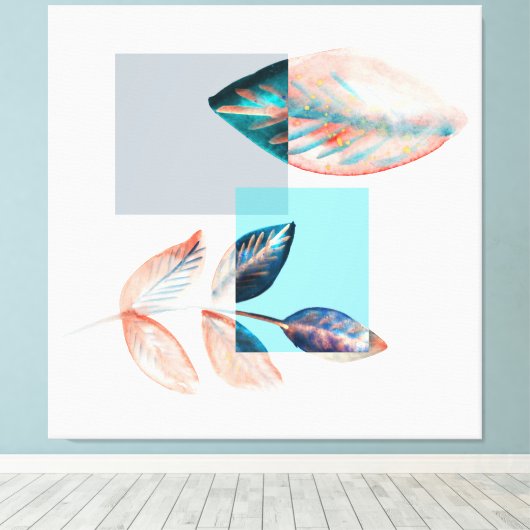 Toile Cyan Red Leaf (Insitu (Plancher de Bois))