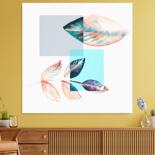 Toile Cyan Red Leaf (Insitu(Salon))