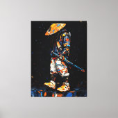 Toile Cyber Ninja Palette Knife Neon Orange Impasto (Recto)