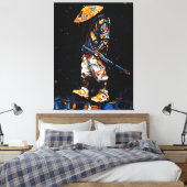 Toile Cyber Ninja Palette Knife Neon Orange Impasto (Insitu(Chambre))