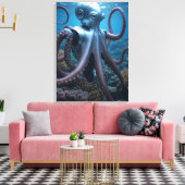 Toile Cyber Octopus canvas print (Insitu(Salon))