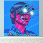 Toile cyberpunk, anime, manga, acide, cyber, art, (Insitu (Plancher de Bois))