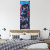 Toile Cyberpunk Femme Fatale : Futuristic AI Android in (Insitu(Chambre))