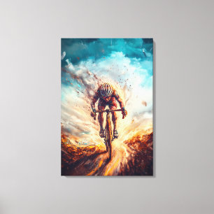 Toile Cycliste de face - Cyclisme d'art sportif dynamiqu