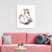Toile Cygne avec couronne Rose (Insitu(Salon))