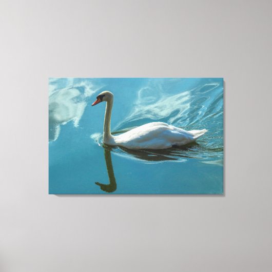 Toile Cygne avec reflets nuageux (Recto)