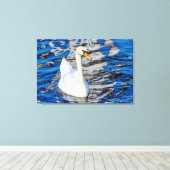 Toile Cygne avec réflexions (Insitu (Plancher de Bois))