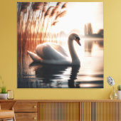 Toile Cygne blanc dans un étang (Insitu(Salon))