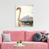 Toile Cygne Blanc Sur Un Lac (Insitu(Salon))
