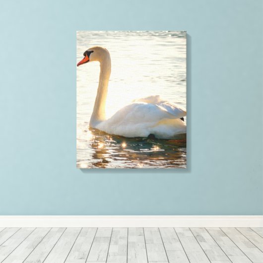 Toile Cygne Blanc Sur Un Lac (Insitu (Plancher de Bois))