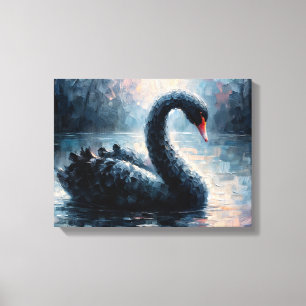 Toile Cygne noir – Faune gothique lunatique