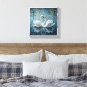 Toile cygnes blancs sur le lac (Insitu(Chambre))