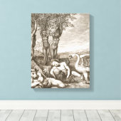 Toile Cygnus Transformé en cygne et site de Phaeton (Insitu (Plancher de Bois))