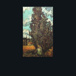Toile Cyprès et deux femmes par Vincent van Gogh<br><div class="desc">Cyprès et deux femmes de Vincent van Gogh est un post impressionnisme d'art vintage peinture paysage nature. Symbole de l'amitié, les meilleurs amis qui se promènent dans le sud de la France sur une voie de campagne. Vue des cyprès avec deux figures femelles et des nuages blancs et moelleux dans...</div>