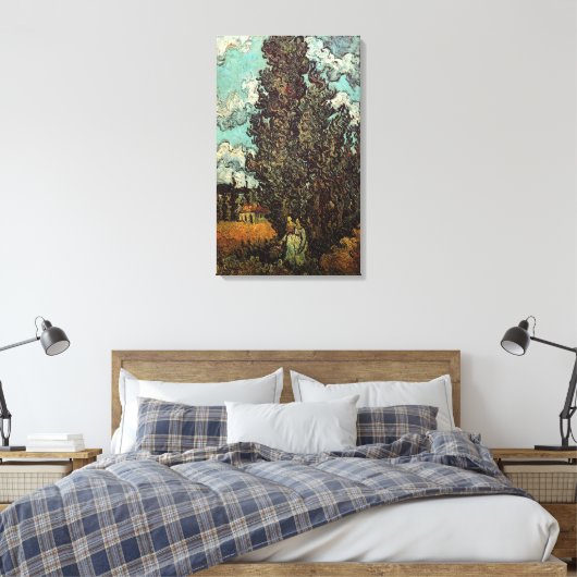 Toile Cyprès et deux femmes par Vincent van Gogh (Insitu(Chambre))