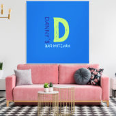 Toile D Monogram Initial Bar Bat mitzvah Carte d'inscrip (Insitu(Salon))