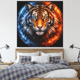 Toile Daagwear – Tigre de la Dualité Esprit de Feu et