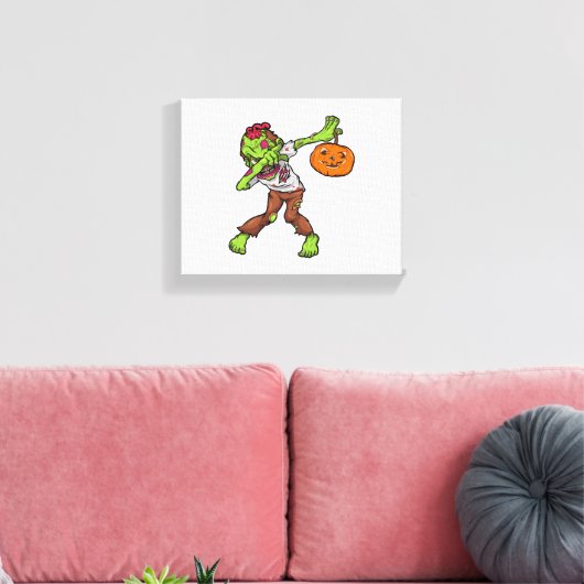 Toile Dabbing Zombie Halloween Dab Funny Cadeau design (Insitu(Salon))