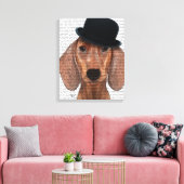 Toile Dachshund avec Casquette Black Bowler (Insitu(Salon))