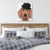 Toile Dachshund avec Casquette Black Bowler (Insitu(Chambre))
