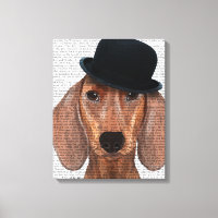 Dachshund avec Casquette Bowler Steampunk
