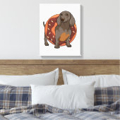 Toile Dachshund avec Donut (Insitu(Chambre))