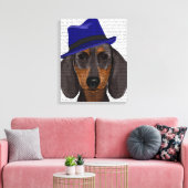 Toile Dachshund Avec Trilby Bleu (Insitu(Salon))