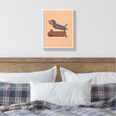 Toile Dachshund chien art | Chien mignon (Insitu(Chambre))