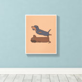 Toile Dachshund chien art | Chien mignon (Insitu (Plancher de Bois))