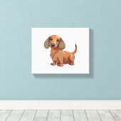 Toile Dachshund Chien mignonne (Insitu (Plancher de Bois))