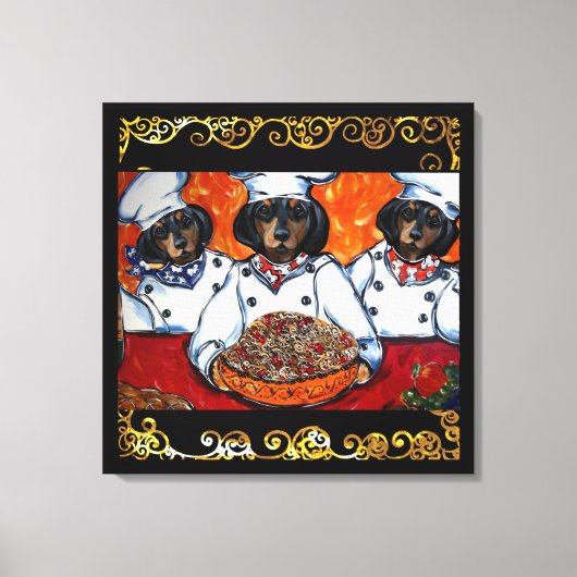 TOILE DACHSHUND CUISINIER ART (Recto)