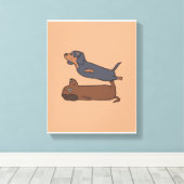 Toile Dachshund Dog Art | Décor (Insitu (Plancher de Bois))