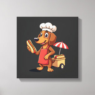 Toile Dachshund Drôle De Chien Saucisse Weenie Sandwich
