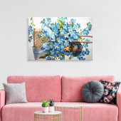 Toile Dachshund et Forget-Me-Nots (Insitu(Salon))