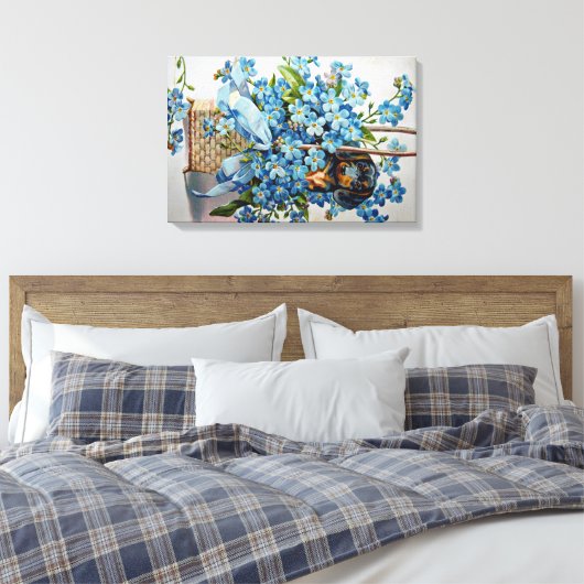 Toile Dachshund et Forget-Me-Nots (Insitu(Chambre))