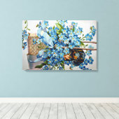 Toile Dachshund et Forget-Me-Nots (Insitu (Plancher de Bois))