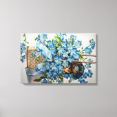 Toile Dachshund et Forget-Me-Nots (Recto)