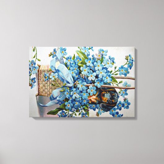 Toile Dachshund et Forget-Me-Nots (Recto)