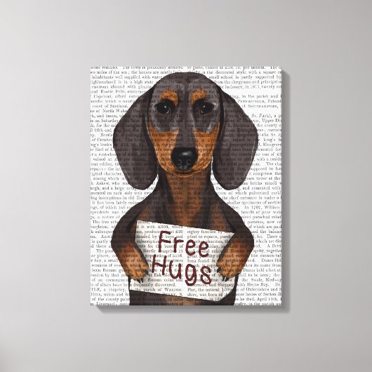 Toile Dachshund Free Hugs (Recto)