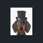 Toile Dachshund, Hound officiel et Casquette<br><div class="desc">Dachshund,  Formal Hound et Casquette par FabFunky. Dispose d'un dachshund dapper portant un chapeau et un monocle amusant. | 191404D</div>
