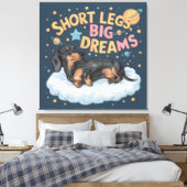 Toile Dachshund Jambes courtes Gros rêves (Insitu(Chambre))