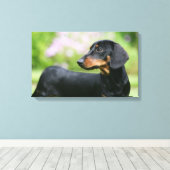 Toile Dachshund noir et tean Miniture 2 (Insitu (Plancher de Bois))