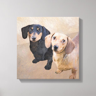 Toile Dachshund (Smooth) Peinture - Art Chien original