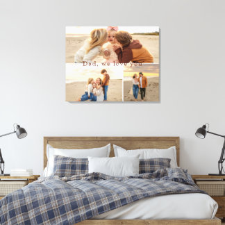 Toile Dad We Love You Three Photo Collage