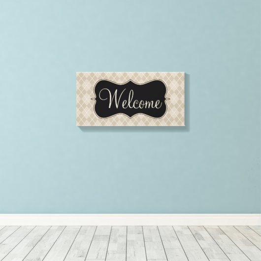 Toile d'Affiche de bienvenue rétro (Insitu (Plancher de Bois))