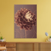 Toile Dahlia Botanique Fleur Brun Doré (Insitu(Salon))