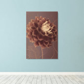 Toile Dahlia Botanique Fleur Brun Doré (Insitu (Plancher de Bois))