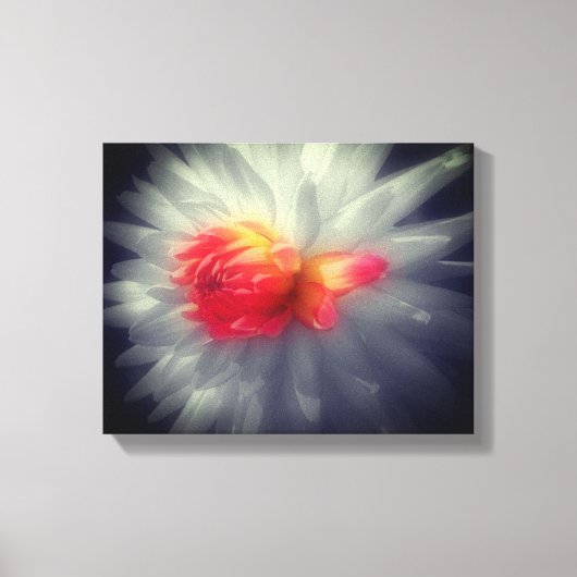 Toile Dahlia Fleur Noir Et Blanc Partiel (Recto)