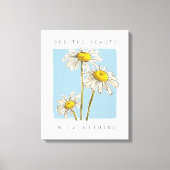 Toile Daisy Flowers Beauté Slogan (Recto)