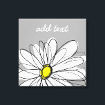 Toile Daisy tendance avec gris et jaune<br><div class="desc">Un morceau d'art zen et fantaisiste,  hipster. Vous pouvez ajouter un nom,  un monogramme ou un autre texte personnalisé. Si vous avez besoin de déplacer l'art autour,  cliquez sur le bouton personnaliser pour apporter des modifications.</div>